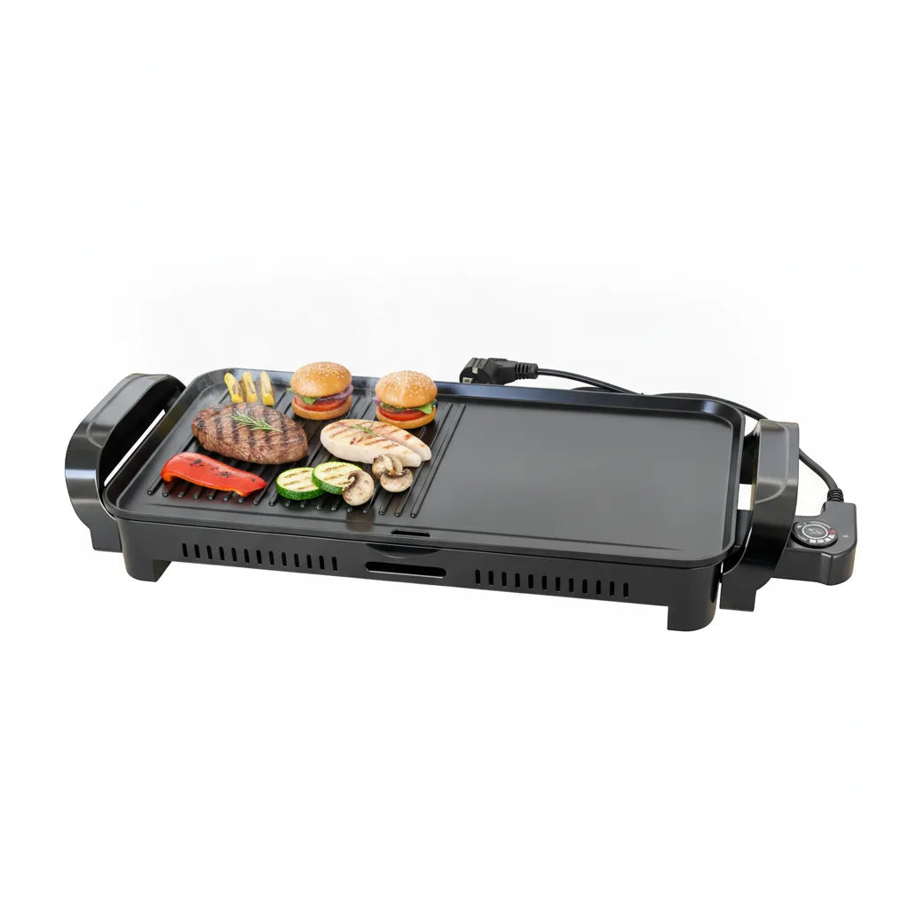 Grill Électrique 2-en-1 Polyvalent 2000W