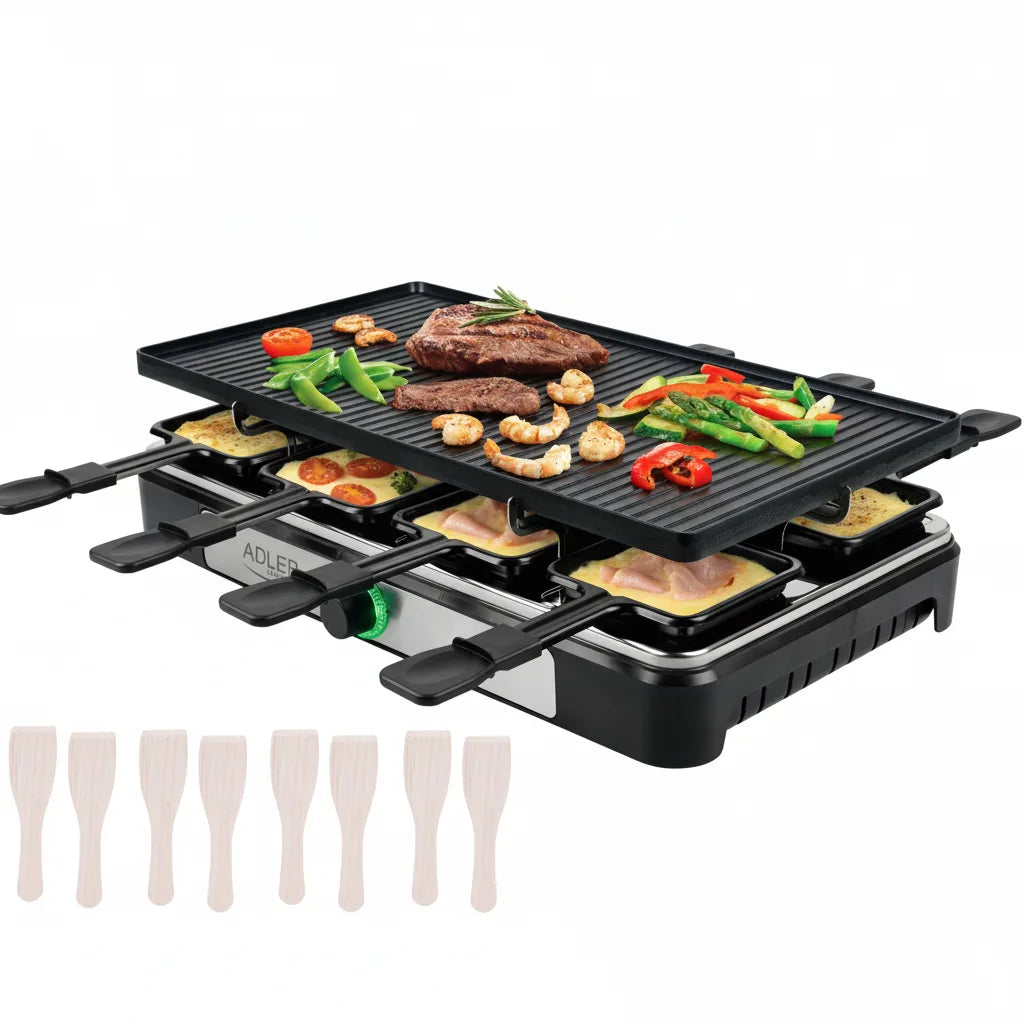 Raclette & Gril Électrique 1400W Polyvalent