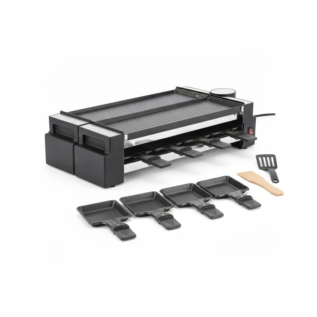 Grill Raclette Ambiance 8 Personnes Inox Noir