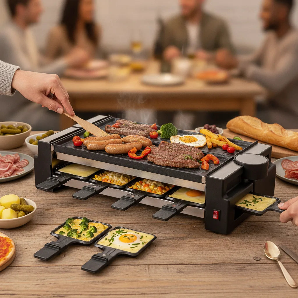 Grill Raclette Ambiance 8 Personnes Inox Noir