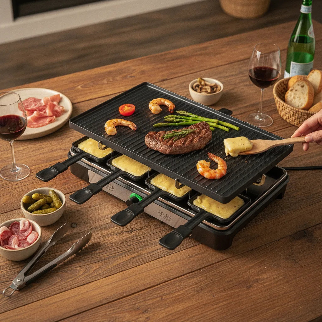 Raclette & Gril Électrique 1400W Polyvalent