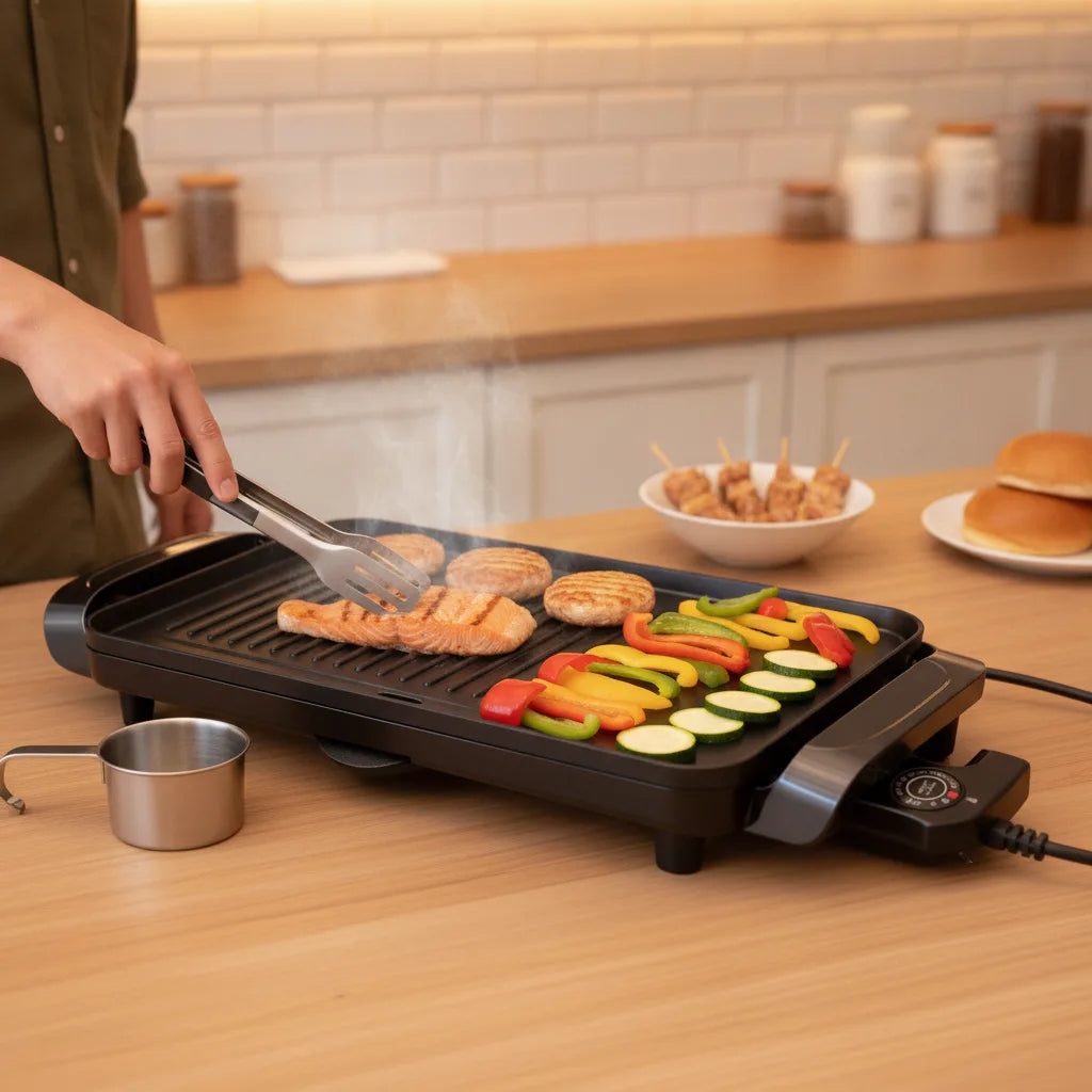 Grill Électrique 2-en-1 Polyvalent 2000W