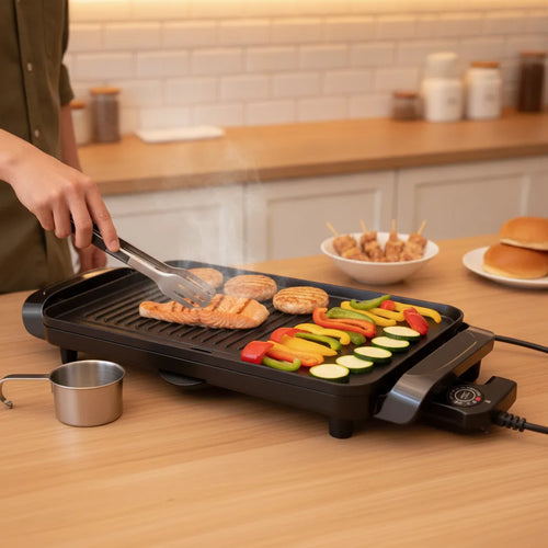 Grill Électrique 2-en-1 Polyvalent 2000W
