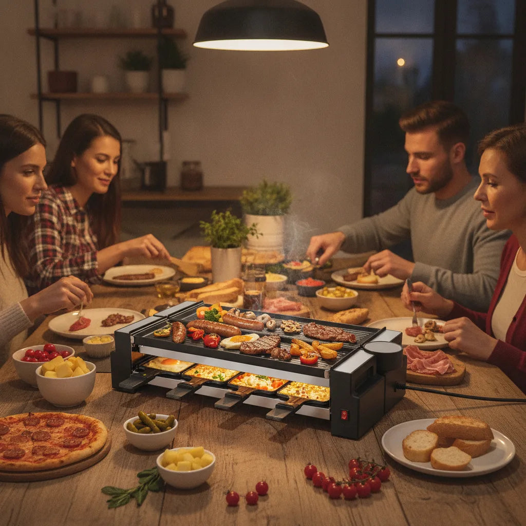 Grill Raclette Ambiance 8 Personnes Inox Noir