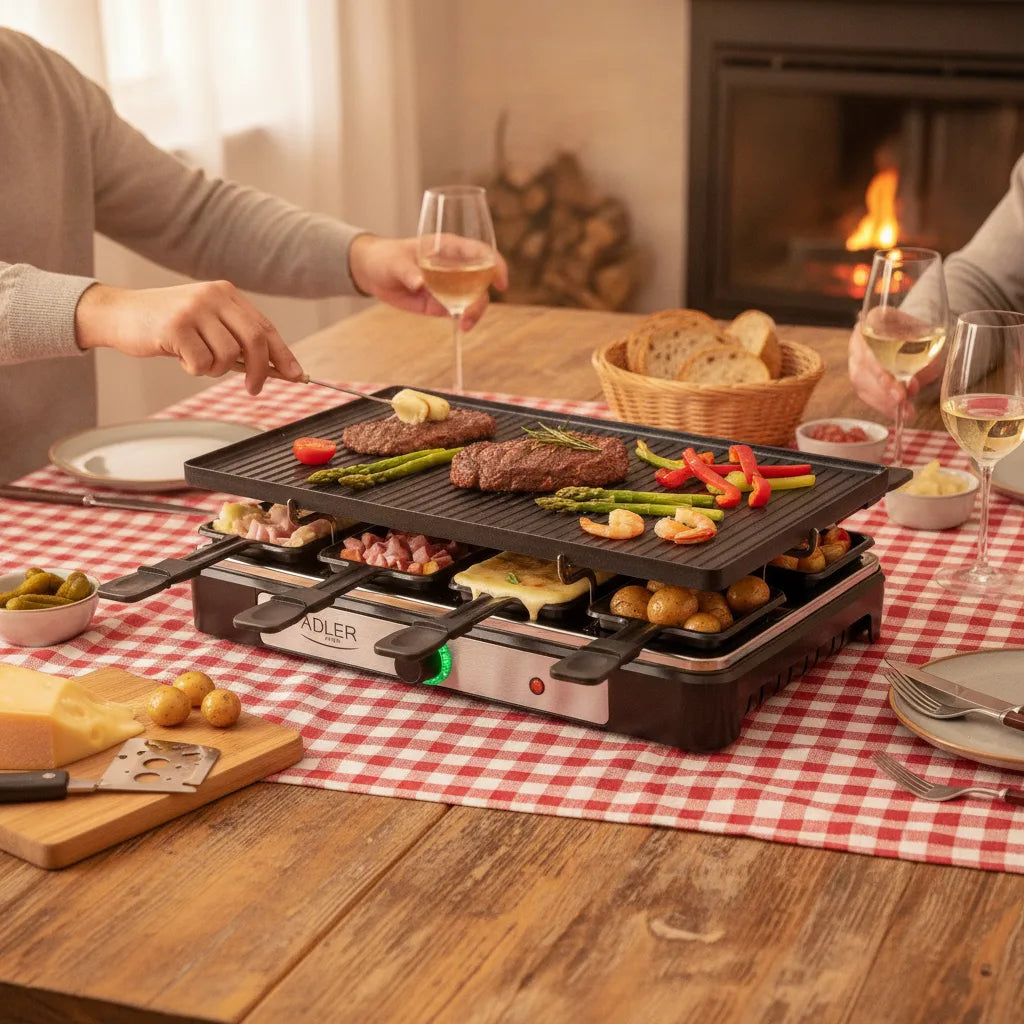 Raclette & Gril Électrique 1400W Polyvalent