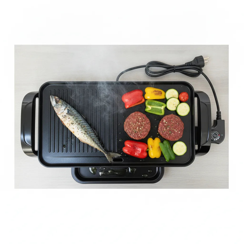 Grill Électrique 2-en-1 Polyvalent 2000W