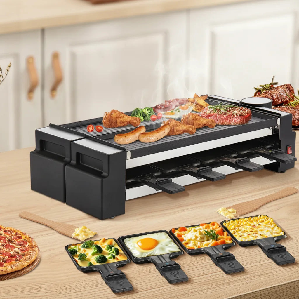 Grill Raclette Ambiance 8 Personnes Inox Noir