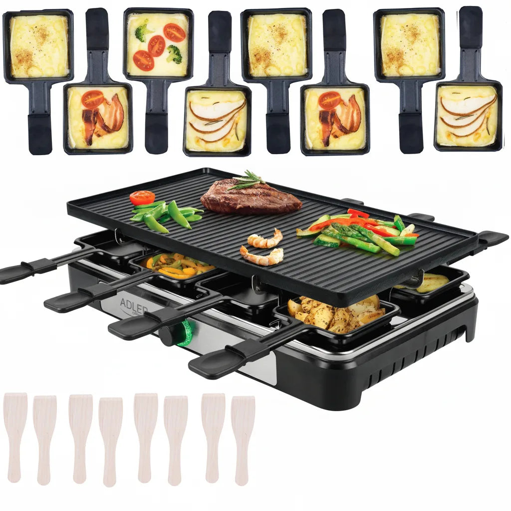 Raclette & Gril Électrique 1400W Polyvalent